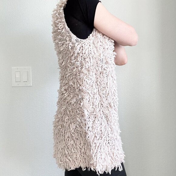 Twg Light Pink Vintage Boho Looped Crochet Sweater Vest – XS – Y2K Cozy Vibes - Picture 4 of 10